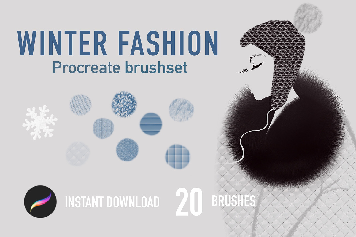 20Winter clothing textures Procreate, a Brush Add-On by byJuliaKors (Photo 1 of 2)