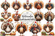 Thanksgiving Turkey Clipart, an Illustration by OK Design (Thumbnail 1 of 5)
