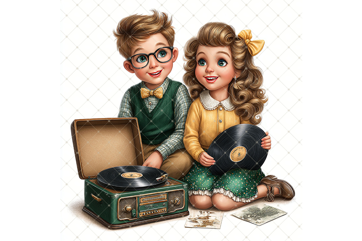 Record Playing Clipart JPG, a Person Illustration by Memories By Lea (Photo 9 of 17)
