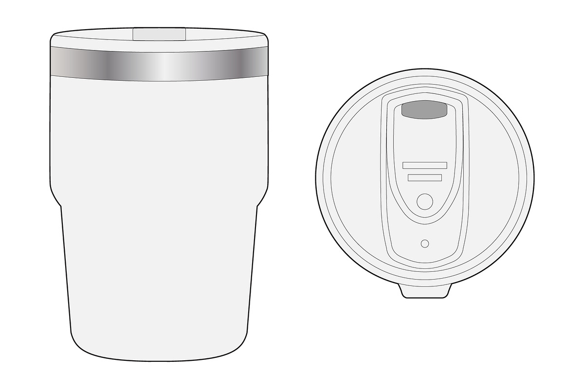 Travel Coffee Mug Mockup Vector CAD, a Cups & Container Mockup by PATTERNBASE (Photo 1 of 3)
