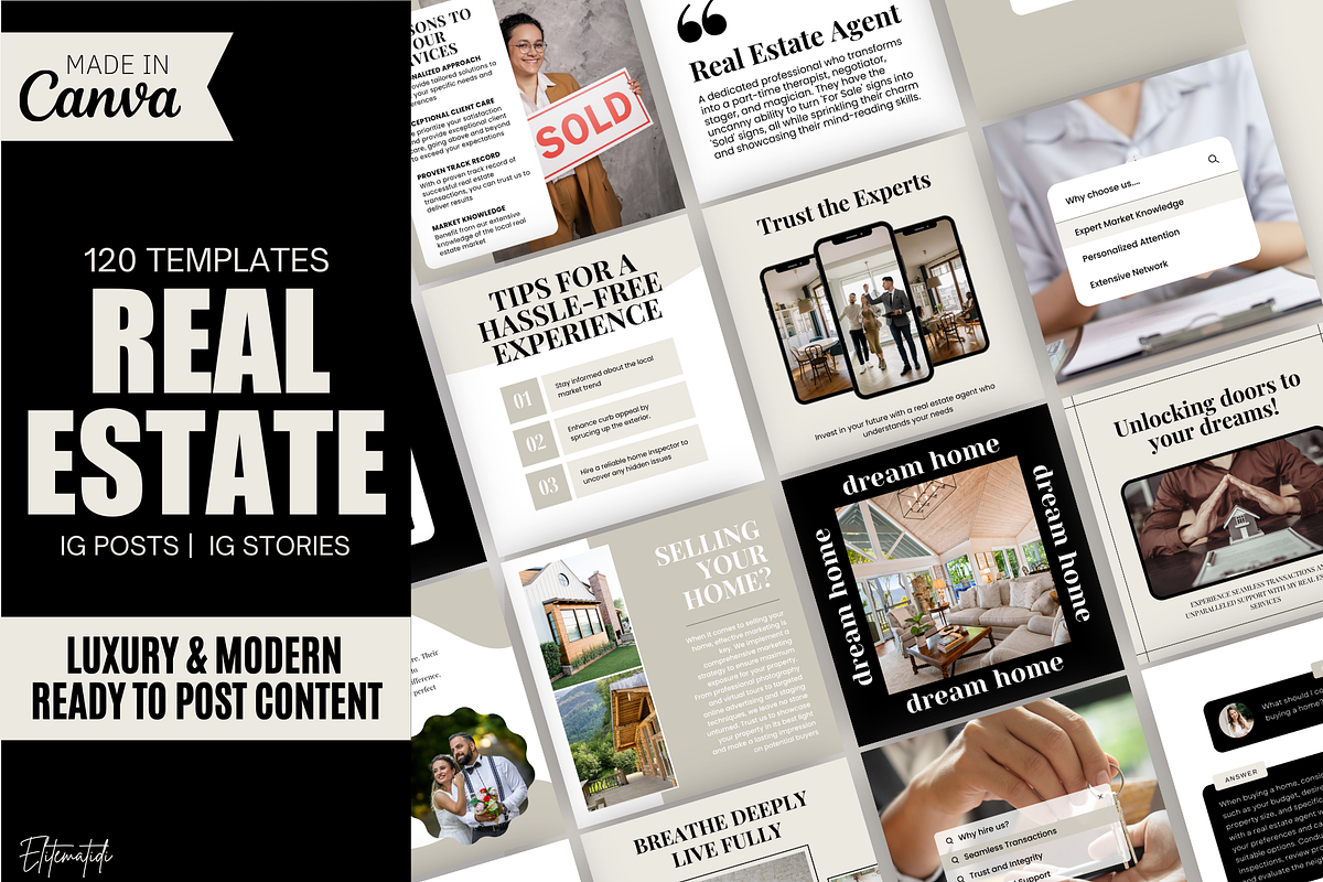 Real Estate Instagram Post Template, a Social Media Template by EliteMatidi (Photo 1 of 8)