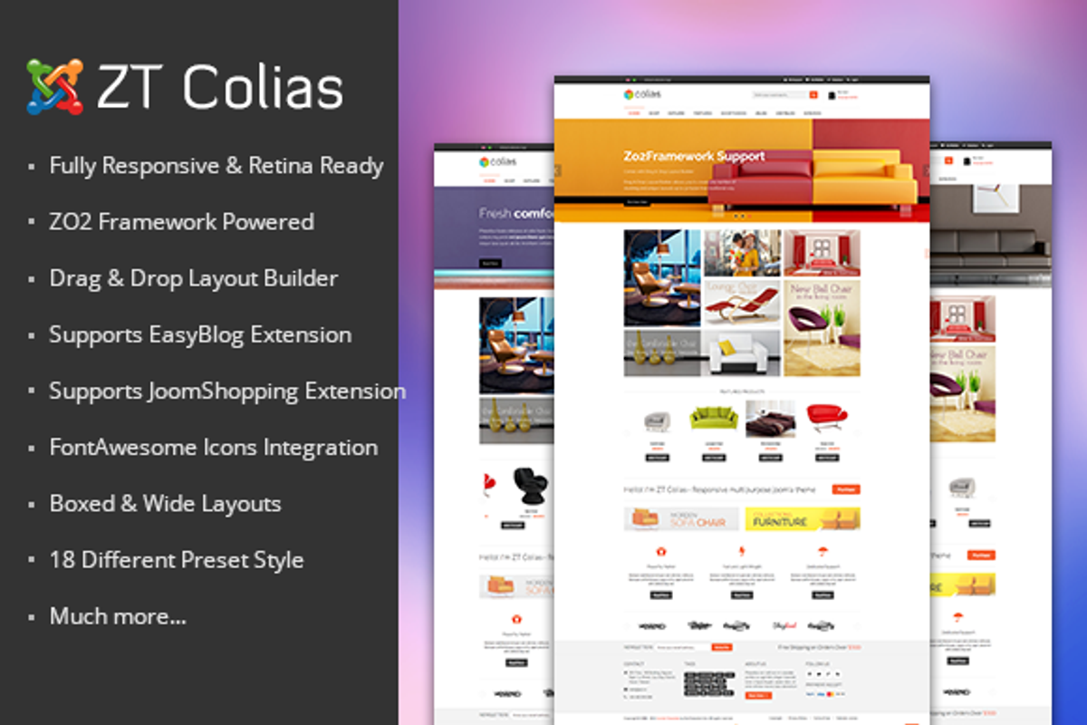 ZT Colias ecommerce joomla template, a Websites & App Template by zootemplate