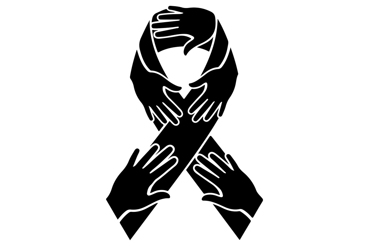 Cancer Awareness Black Ribbon Icon, a Healthcare Illustration by Designer_Momina (Photo 15 of 16)