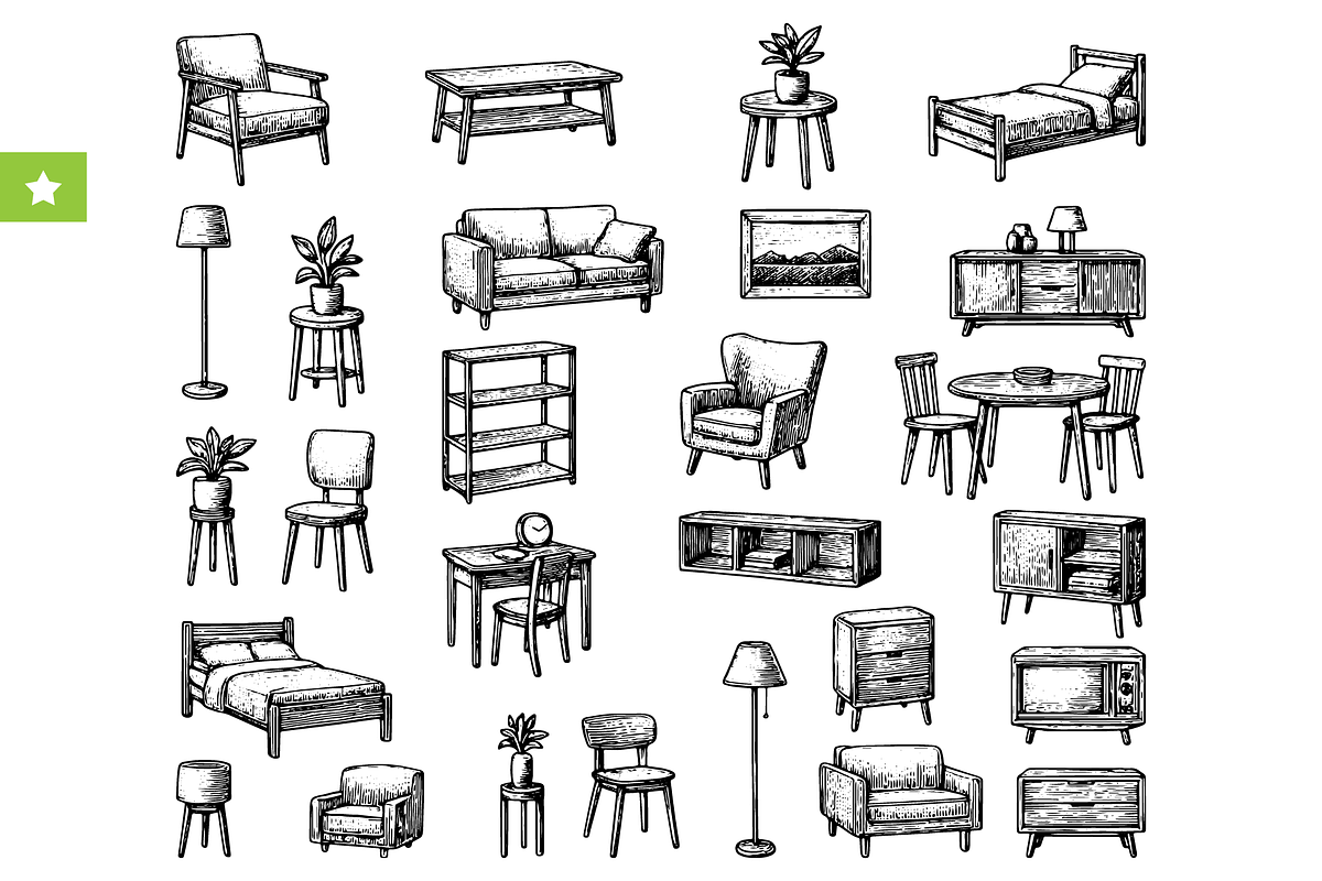 Modern Furniture Collection, an Object Graphic by RT Studio (Photo 1 of 4)