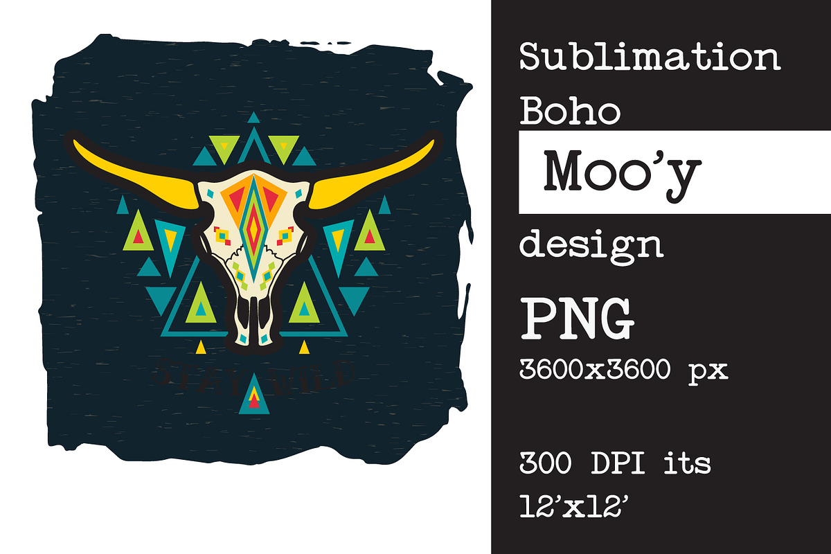 Sublimation design Bull | cow skull, an Object Graphic by KundolaArt (Photo 9 of 15)