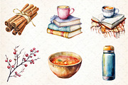 Cozy Winter Clipart, an Illustration by DreamCafeArt (Thumbnail 2 of 7)