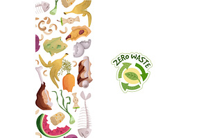 Waste food. garbage from products, a Food Illustration by Onyx