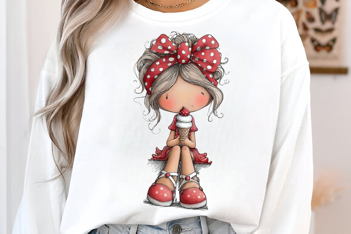 Whimsical Summer Girls Clipart, a Transportation Illustration by SinaCreation (Photo 3 of 3)