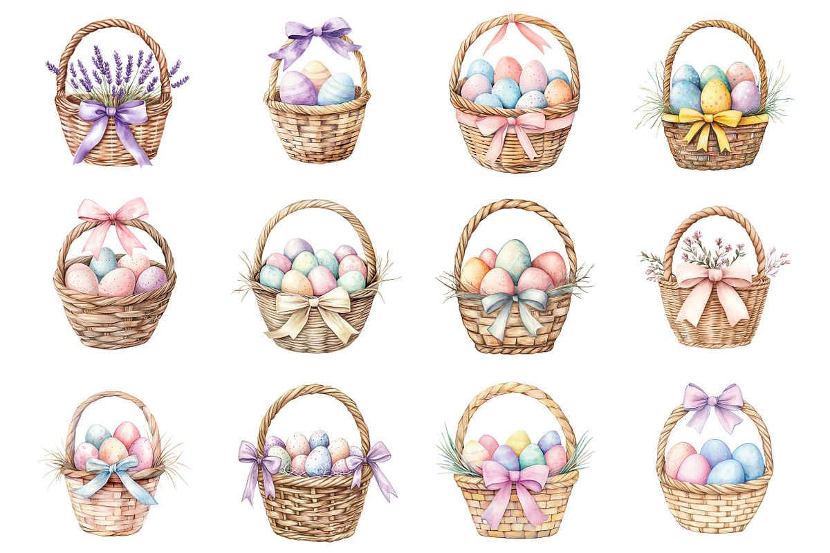 Easter basket Clipart, an Illustration by Design Market (Photo 2 of 4)