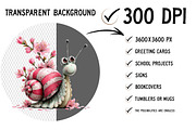 Whimsical Spring Snail Clipart, an Illustration by Craft Nest (Thumbnail 2 of 12)