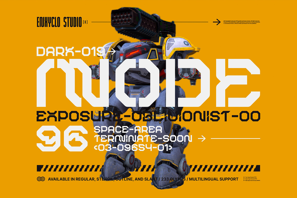 ROBMAX-36 Futuristic Font Family, a Sans Serif Font by Enxyclo Studio (Photo 2 of 10)