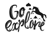 Wild horses set. 5 typography poster, an Animal Illustration by JULYMILKS (Thumbnail 3 of 4)