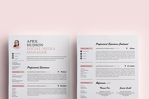 Social Media Resume Template / CV