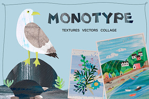 Monotype / collage, vector, textures