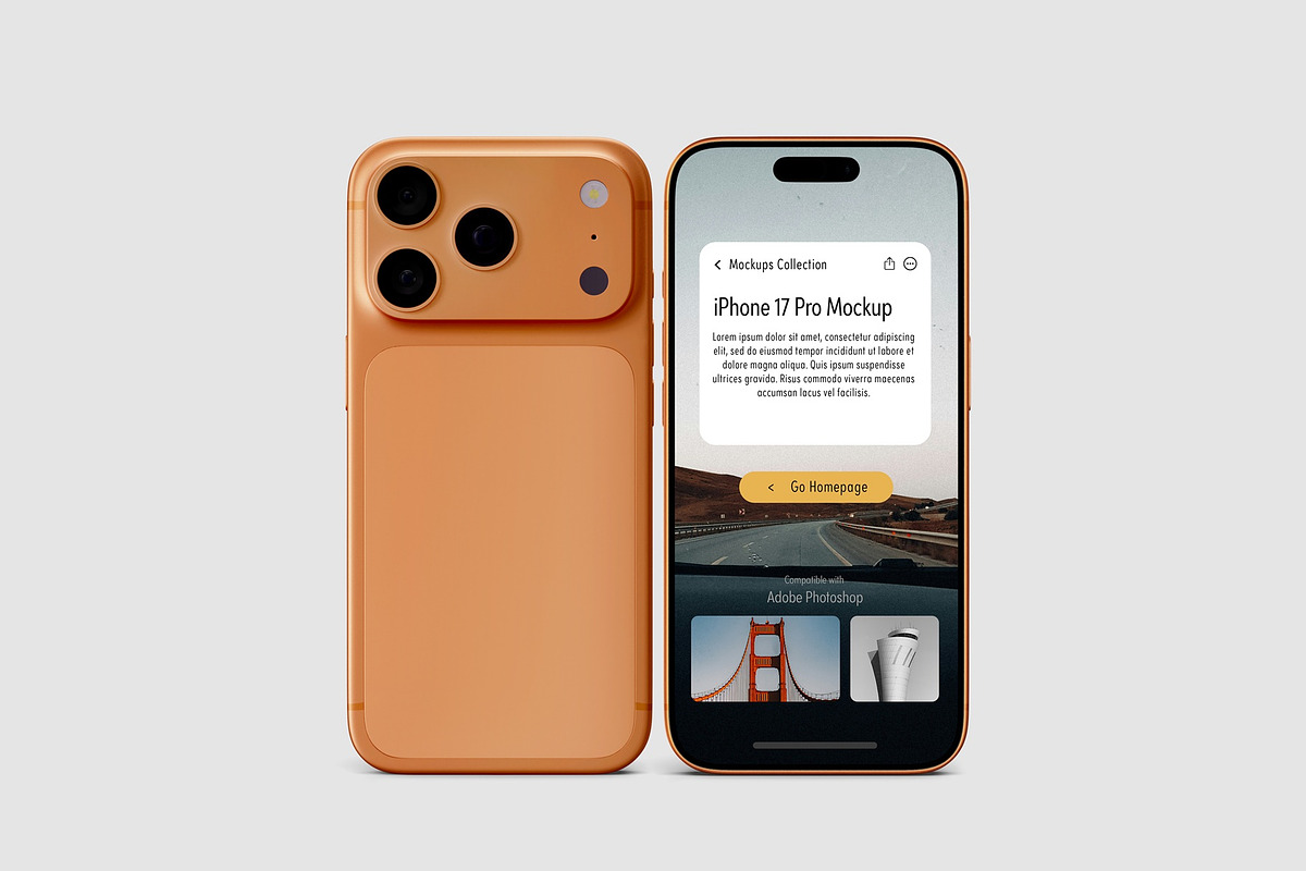 iPhone 17 Pro Mockups, an iPhone Mockup by Tahtagraphic (Photo 9 of 14)