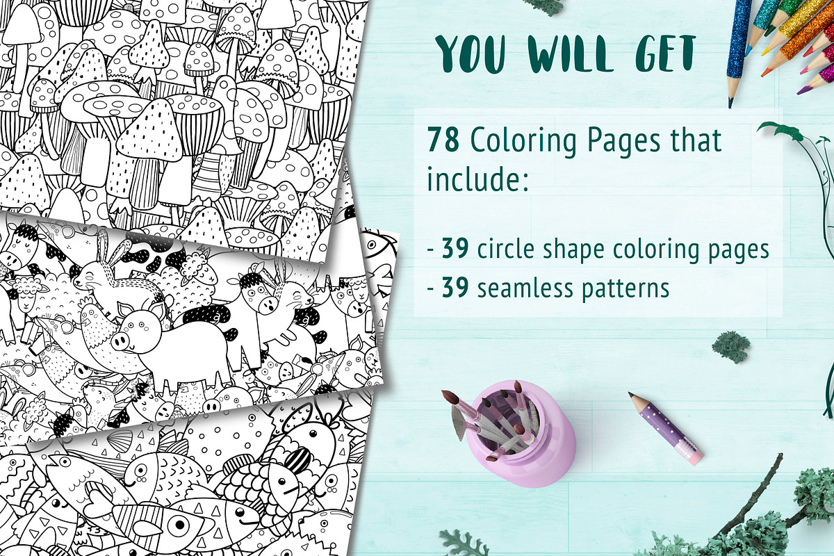 Coloring Pages Mega Collection, an Animal Illustration by Gulnara Sabirova (Photo 2 of 13)