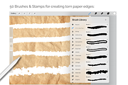 Procreate Torn Edge Paper Brushes, a Brushes & More by HopeArtIllustration (Thumbnail 2 of 6)