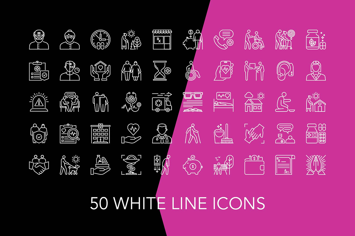 200 Elderly People Vector Icon Set, an Icon by Genestro Shop (Photo 4 of 5)