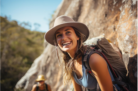 Young woman rock climbing fitness, a Sports & Recreation Photo by Ylivdesign