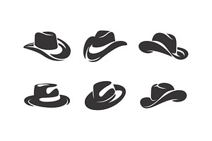 Set Of Cowboy Hat Silhouette