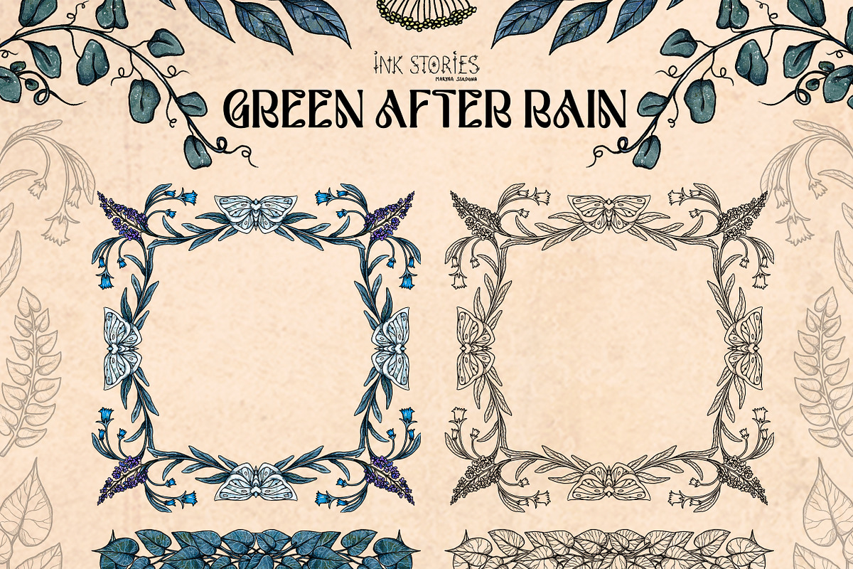 Green After Rain Botanical Set, an Object Illustration by Ink Stories (Photo 8 of 13)