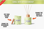 Candle With Diffuser Mockup PSD, a Cups & Container Mockup by Bruno's Shop (Thumbnail 1 of 4)