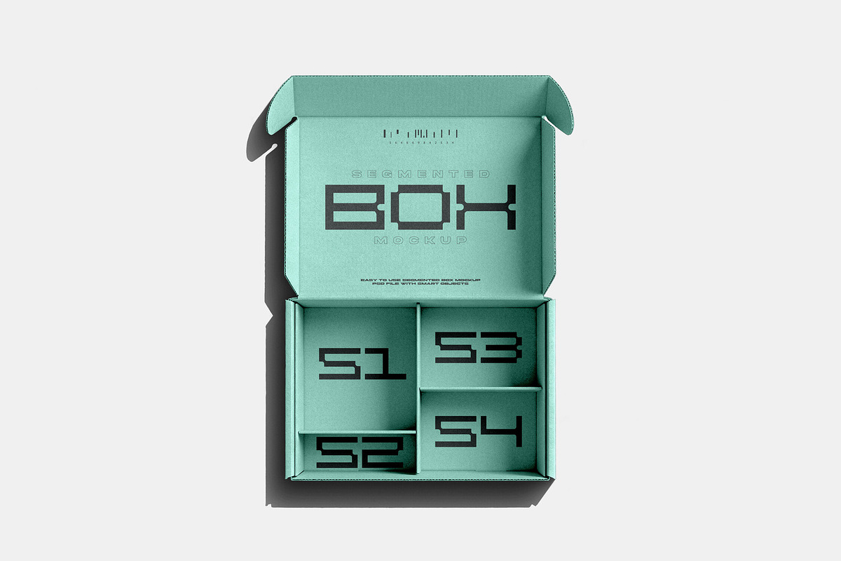 Segmented Box Mockup with Open Lid, a Packaging Mockup by Design Squad