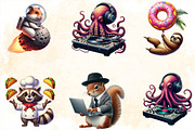 Kawaii Quirky Animal Sublimation Cli, an Illustration by SVGArt (Thumbnail 2 of 8)