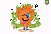 Cartoon winking boy. Tshirt, PNG., a Person Illustration by KENO Mascots (Thumbnail 2 of 3)