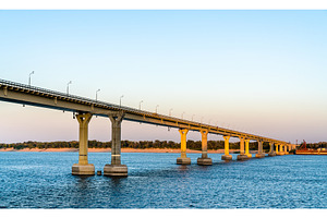 Dancing Bridge across the Volga in, an Architecture Photo by Leonid Andronov