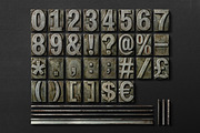 Metal Letterpress Alphabet & Numbers, a Mockup by Avelina Studio (Thumbnail 3 of 5)