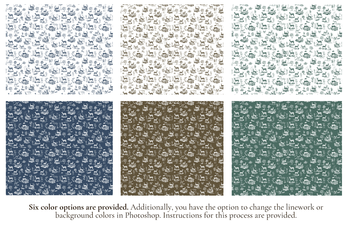 Deer Toile de Jouy Pattern, a Background Graphic by Hughes Studio (Photo 2 of 7)