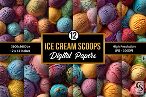 Colorful Ice Cream Scoops Patterns, a Pattern Graphic by Creative Store