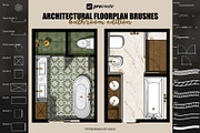 Procreate bathroom floorplan brushes, a Brush Add-On by PDknyStudio (Thumbnail 1 of 6)