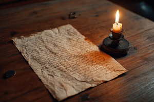 Old handwritten letter on a wooden, a Background Photo by MistyDay