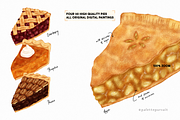 Autumn Thanksgiving pies pattern set, a Food Illustration by Palette Pursuit (Thumbnail 2 of 8)