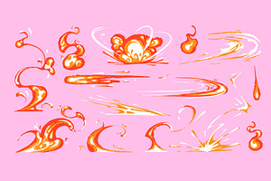 Forks of flame, fire set + patterns, an Object Illustration by PaperTrident