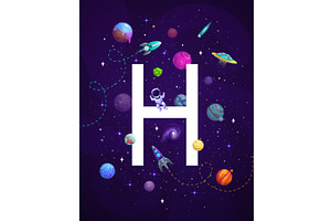 Cartoon Space Letter H, Planets