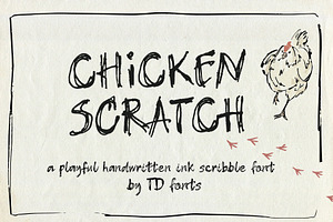 Chicken handwritten scribble font, a Handwritten Font by TD fonts