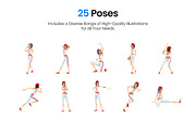 Baseball Woman – Set of 25 Poses, a Person Illustration by 3DMask (Thumbnail 3 of 5)