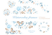 Nursery frames PNG, baby boy items, an Object Illustration by Alena Kurian (Thumbnail 1 of 3)