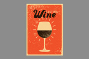 Wine grunge vector poster set., a Food Illustration by PoPaShop (Thumbnail 8 of 11)