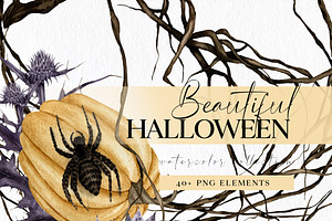 Watercolor Halloween clipart -30%