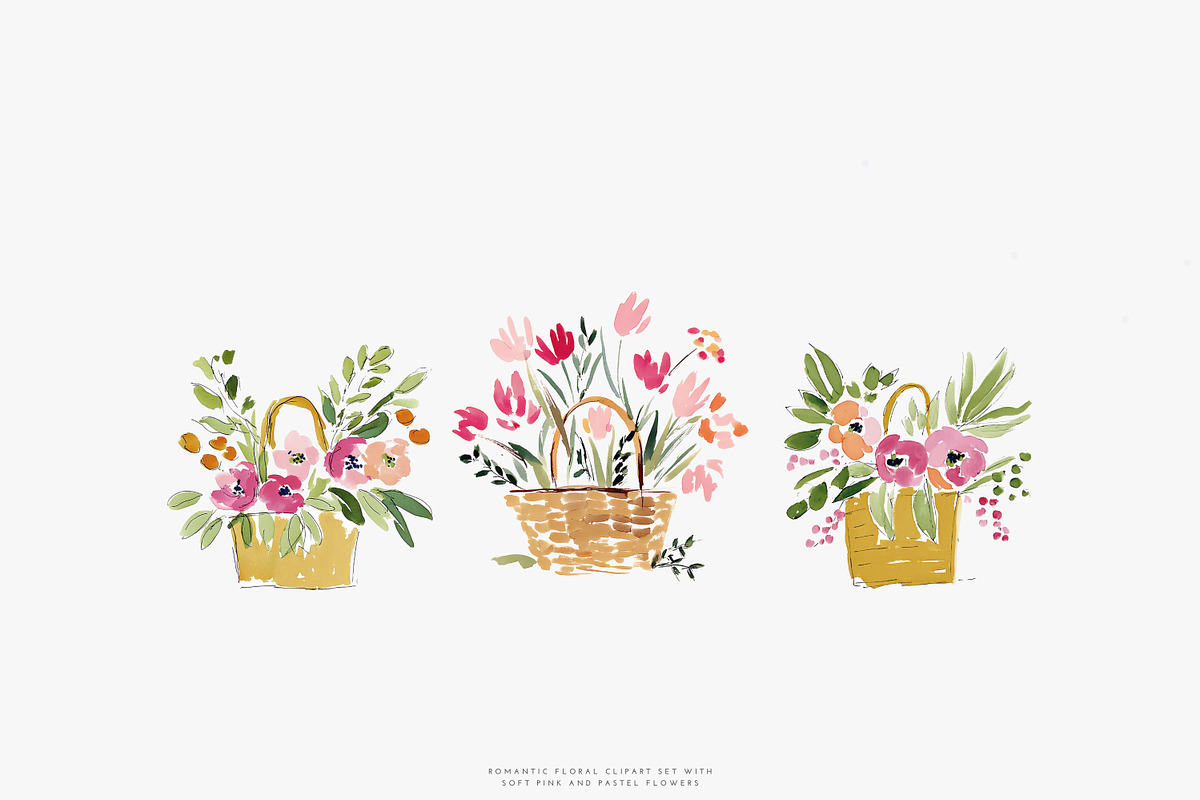 summer garden watercolor florals, a Decorative Illustration by Patishop Art (Photo 2 of 10)