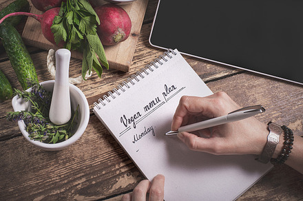 Vegan menu plan stock photo containing healthy and space, a Food & Drink Photo by MDBildes
