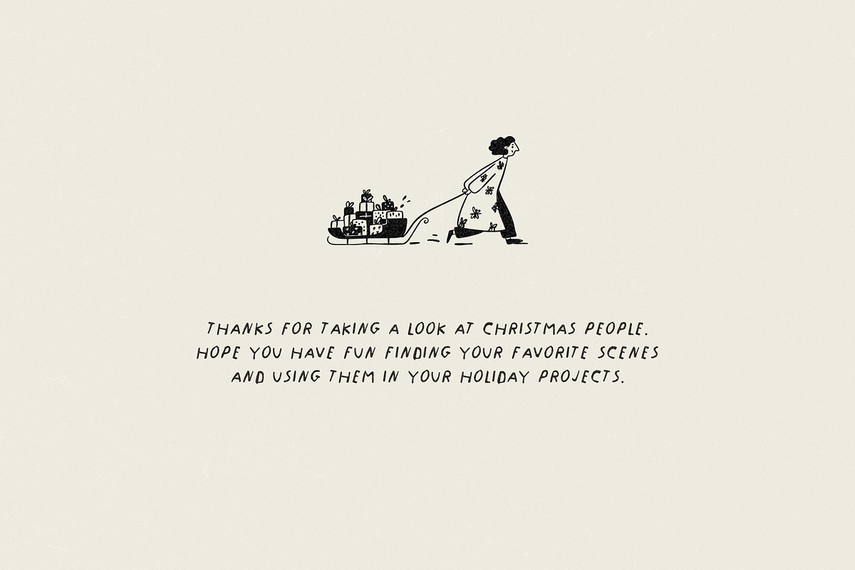 Christmas People: 50 Line Art, a Person Illustration by Veyla (Photo 14 of 14)