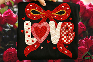 Yarn Crochet Coquette Valentine PNG, an Illustration by Craft Nest