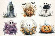 Halloween Floral Ghost Clipart, an Illustration by Dream Creation (Thumbnail 5 of 7)