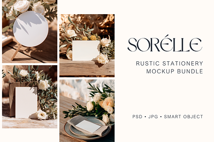 Rustic Wedding Card Mockup Bundle