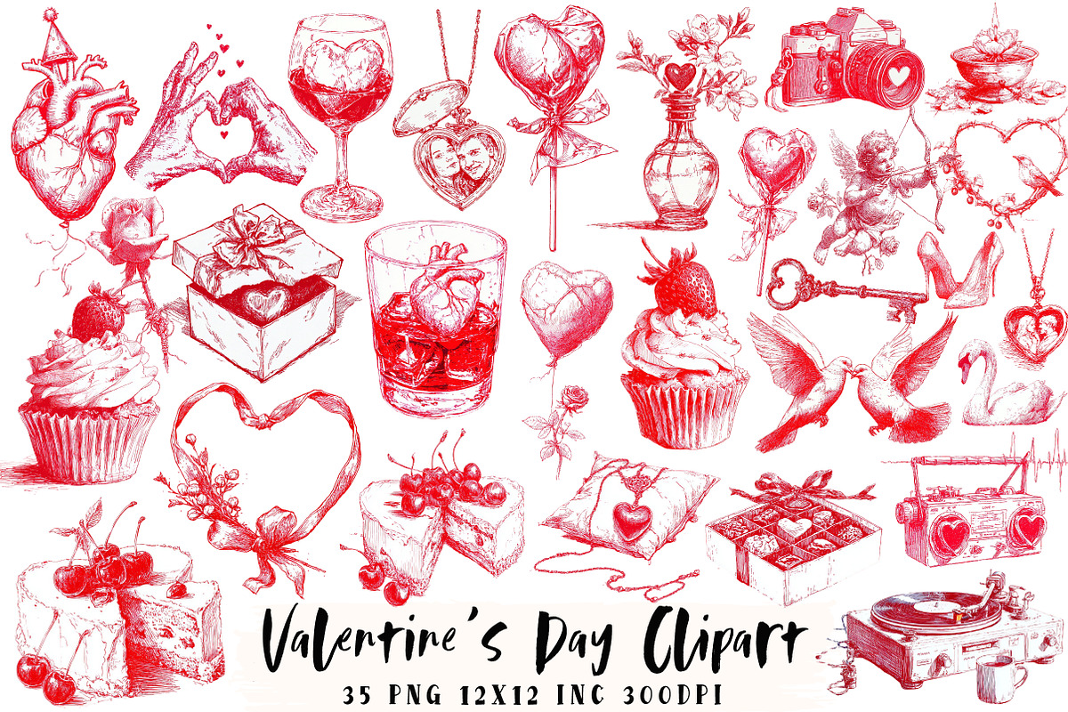 Valentine’s Day Clipart, an Illustration by OK Design (Photo 1 of 6)